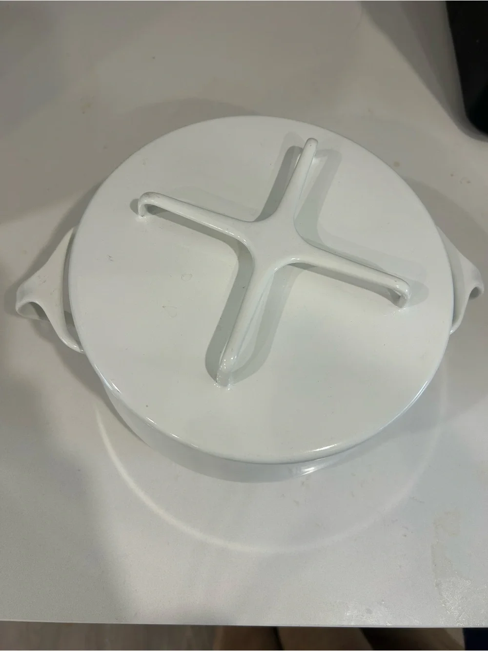 Dansk Kobenstyle White Enamel Covered Casserole Pot - Vintage Kitchen Serveware